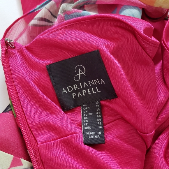 Adrianna Papell Floral Chiffon Maxi Halter Dress - Picture 8 of 10